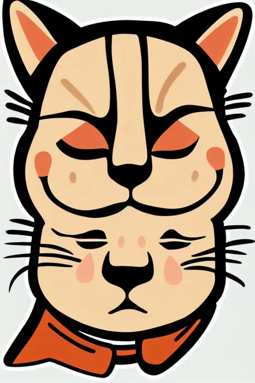 Image similar to Portrait of a cat that is a sumo wrestler, sticker, colorful, illustration, highly detailed, simple, smooth and clean vector curves, no jagged lines, vector art, smooth