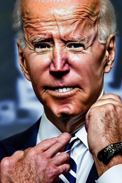 Image similar to Joe Biden trypophobia, creepy, AP photography, body horror