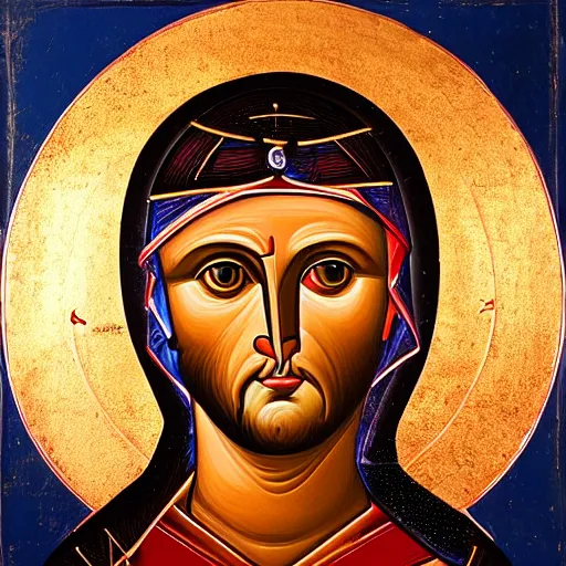 Image similar to portrait of raccoon, face of a raccoon, ancient byzantine icon, roman catholic icon, saintly, orthodox