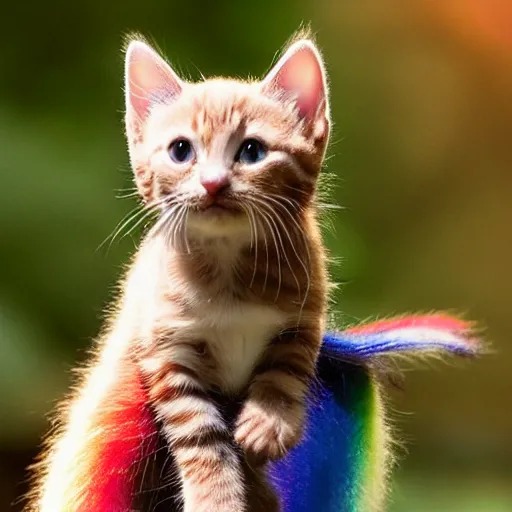 Prompt: rainbow kitten