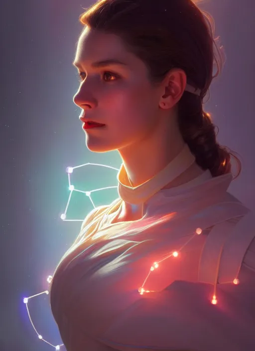 Image similar to full body portrait of girl, chemisty, sci - fi, glowing lights!! intricate, elegant, highly detailed, highly detailed face, digital painting, artstation, concept art, smooth, sharp focus, illustration, art by artgerm and greg rutkowski and alphonse mucha, 8 k