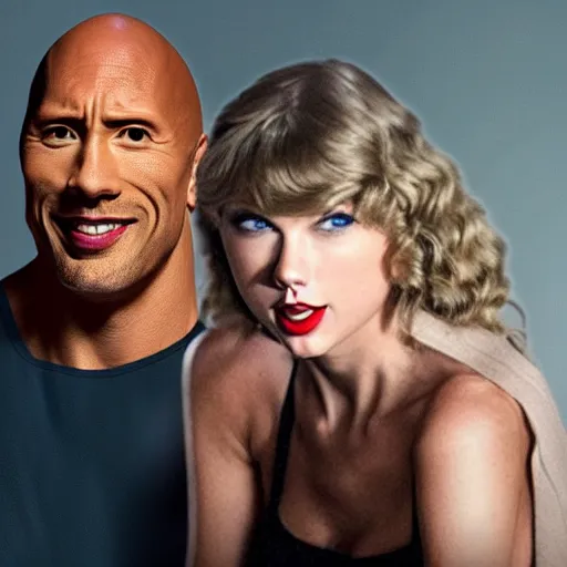 Image similar to Taylor Swift as Dwayne the Rock Johnson