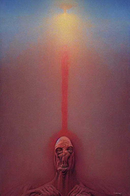 Prompt: god painting by zdzisław beksinski