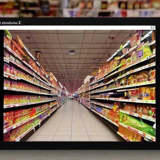 Image similar to augmented reality glowing data visualisation in supermarket, cinematic, kodachrome