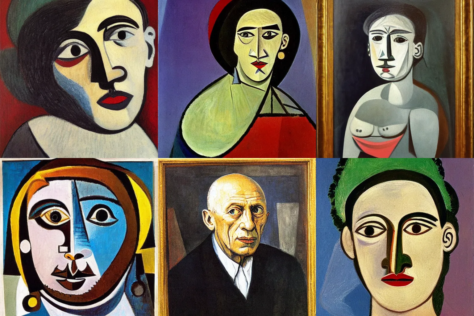 Prompt: A portrait painted by Pablo Picasso