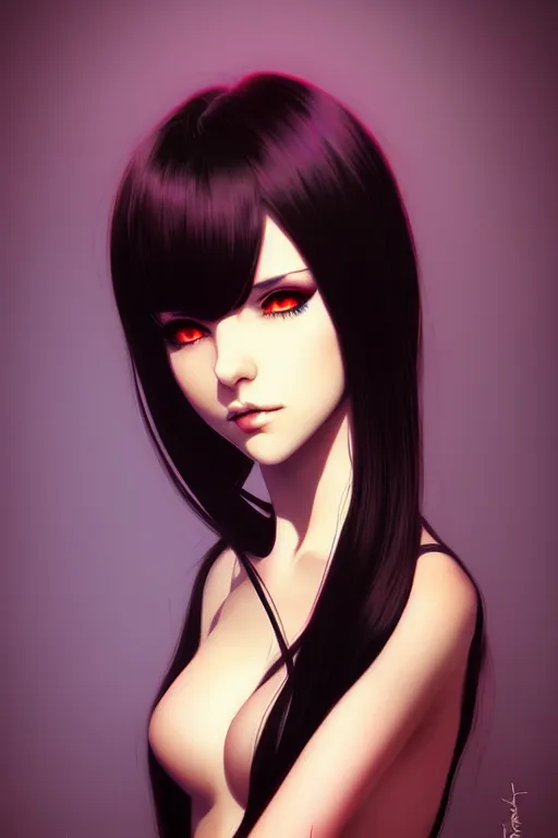 Image similar to a beautiful succubus by ilya kuvshinov