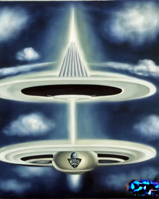 Image similar to harry potter on the bridge of the uss enterprise painting by magritte