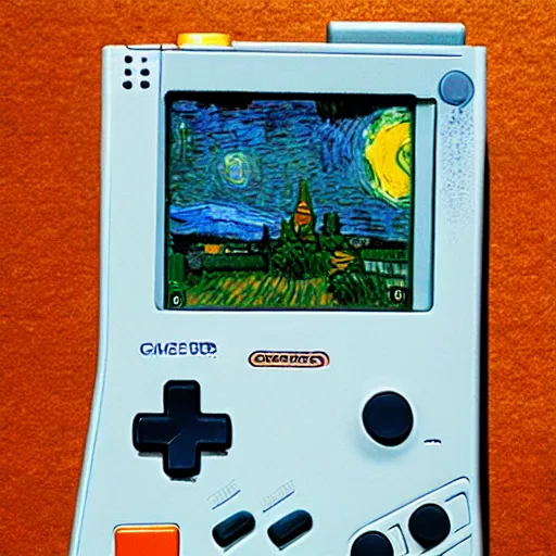 Prompt: gameboy by vincent van gogh