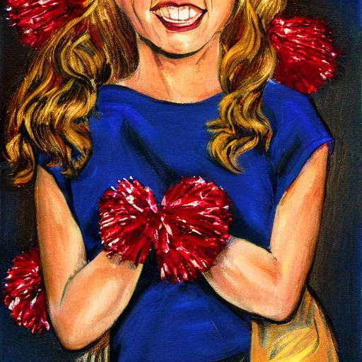 Prompt: beautiful cheerleader einstein portrait