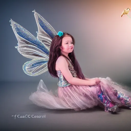 Image similar to a fairy sitting on a galloping unicorn, CANON Eos C300, natural lights, award winning photography