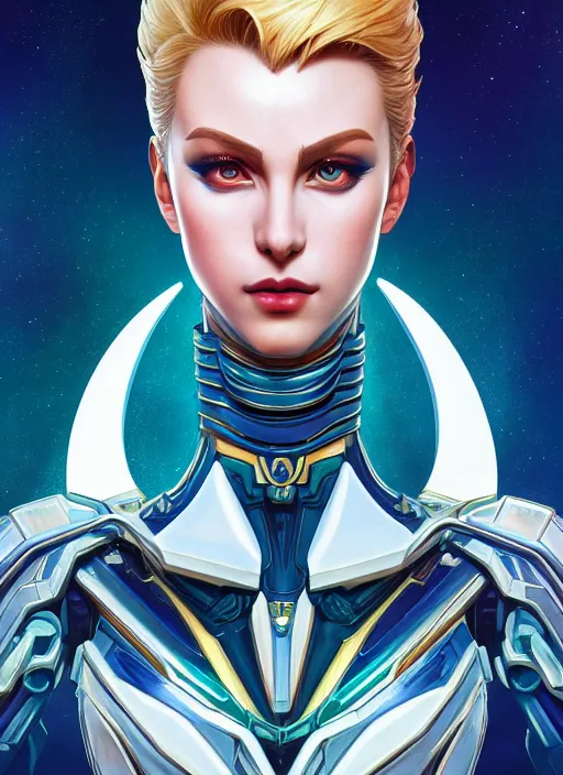 Image similar to symmetry!! portrait of sailor uranus! alien in the style of horizon zero dawn, machine face, intricate, elegant, highly detailed, digital painting, artstation, concept art, smooth, sharp focus, illustration, art by artgerm and greg rutkowski and alphonse mucha, 8 k