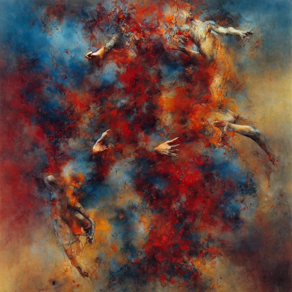 Prompt: gestures composition abstract, magical, realism, by seveso, asencio, zdzislaw beksinski, kieth thomsen