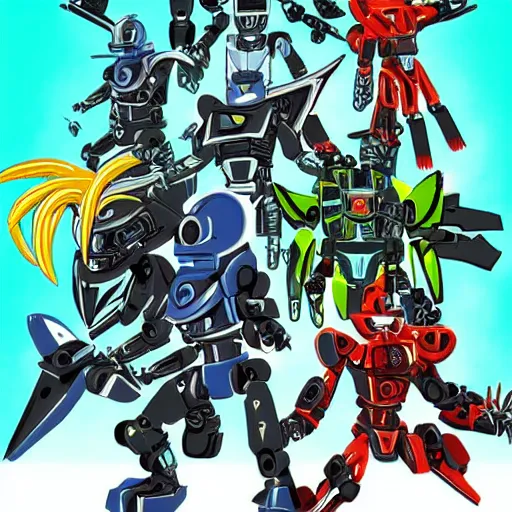 Prompt: bionicle in anime style