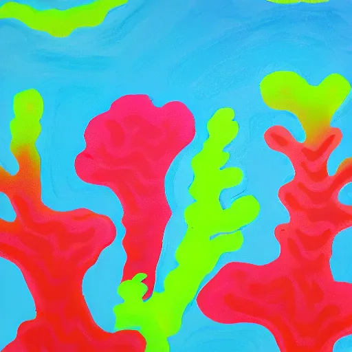 Image similar to coral reef, acrylic, 2d, minimalistic