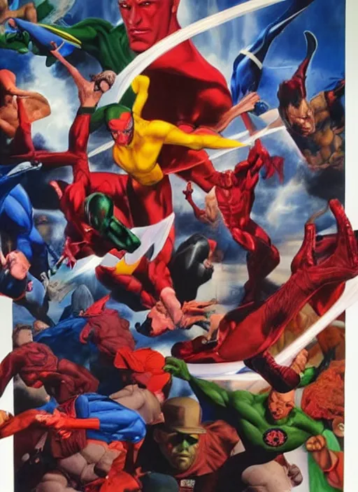 Prompt: art by alex ross