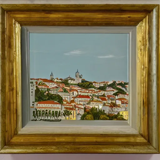 Image similar to the seven hills of lisbon, pastel soft colors, in the style of danny mcbride, knyazev konstantin
