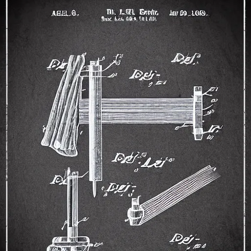 Image similar to sleeping man as a patent drawing. looking at camera. technical drawing. mathematical.