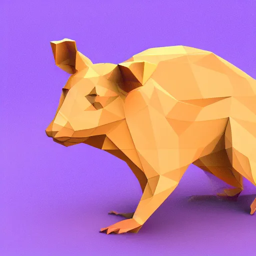 Image similar to low poly spinning rat