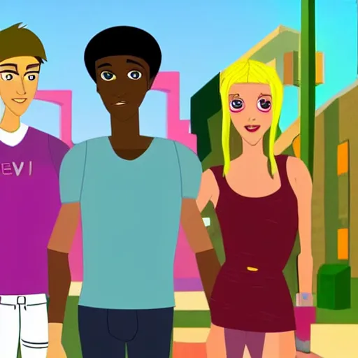 Prompt: still from 6 teen television show