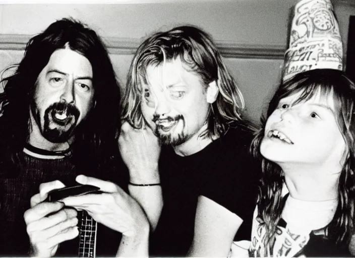 Image similar to polaroid movie still of dave grohl in the movie home alone