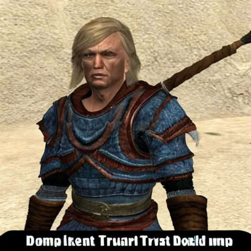 Image similar to Donald Trump as NPC in Skyrim