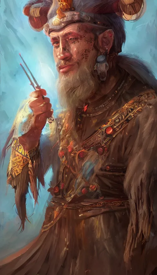 Image similar to portrait of a digital shaman, by d & d concept artists