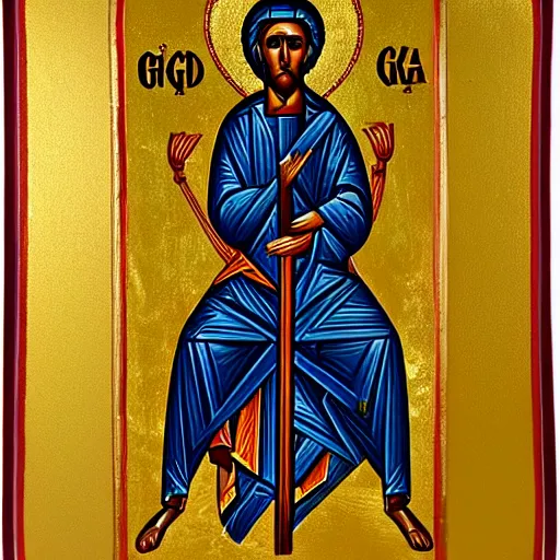 Prompt: Byzantine Icon of St. George