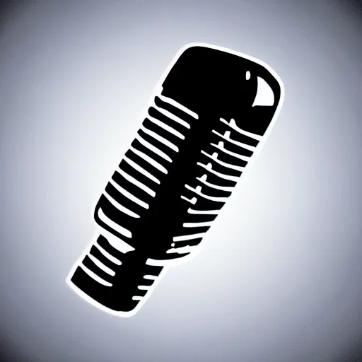 Image similar to iconic vector logo illustration of a microphone line art, bold