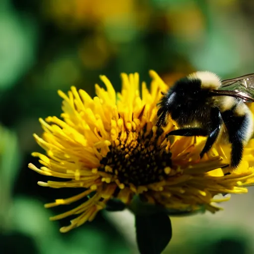 Image similar to a macro shot of a bumble bee pollinating a flower