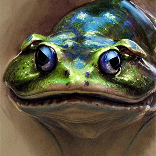 Image similar to frog as a realistic fantasy knight, closeup portrait art by donato giancola and greg rutkowski, realistic face, digital art, trending on artstation, symmetry!!, no helmet