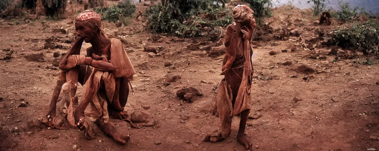 Prompt: the first human ever found in ethiopia, national geographic, canon 5 0 mm, cinematic lighting, photography, retro, film, kodachrome