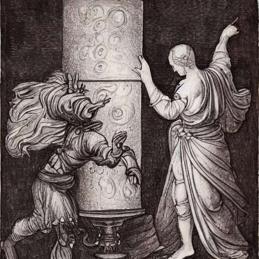 Prompt: genie escapes the lantern by davinci