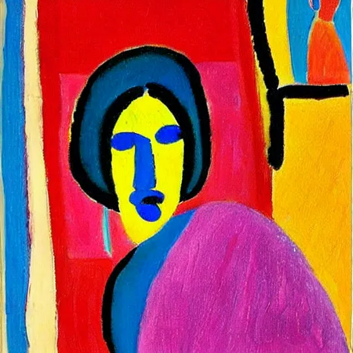 Image similar to representation of a beautiful girls in her room in the style of Alexej von Jawlensky, Russian painter