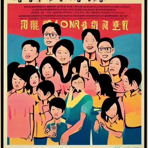 Prompt: Singaporean propaganda poster telling you to have 10 kids or more