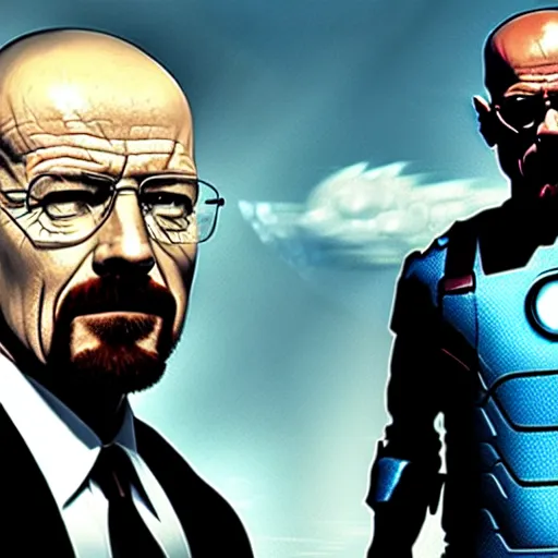 Image similar to Walter White as ironman