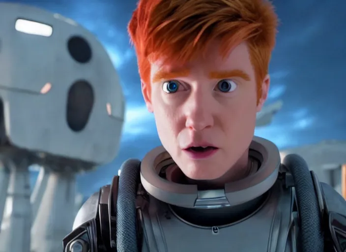 Image similar to film still of philip j fry in the scifi movie, 4 k