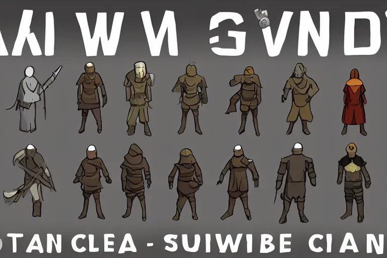 Image similar to Rimworld Character Pawn Concept art youtube thumbnail clean Minimalist