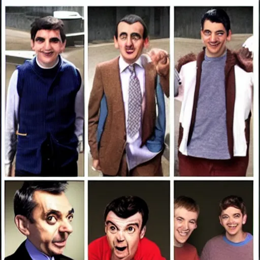 Prompt: mr bean boyband