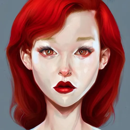 Image similar to a portrait of red hair gir, art by sam does art, highly detailed, digital painting, concept art, sharp focus, illustration, trending on artstaion