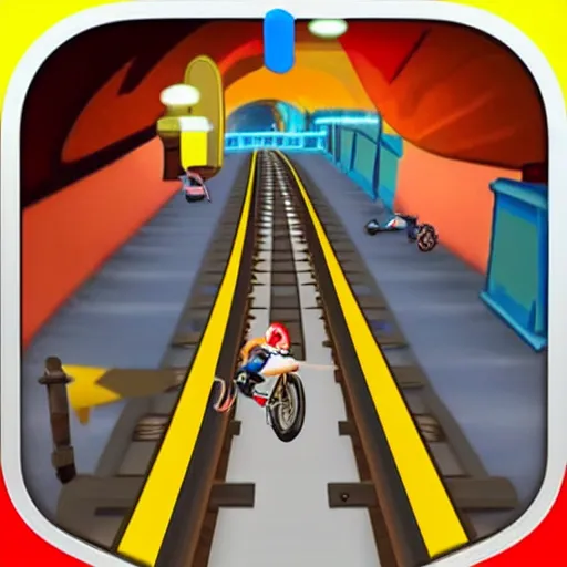 Prompt: Subway Surfers on bike