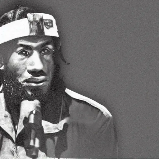 Image similar to lebron james as che guevara, photograph