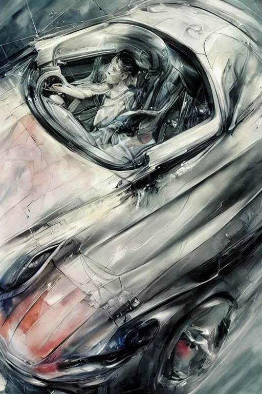 Image similar to scifi futuristic car art by agnes cecile, beautiful, soft, smooth