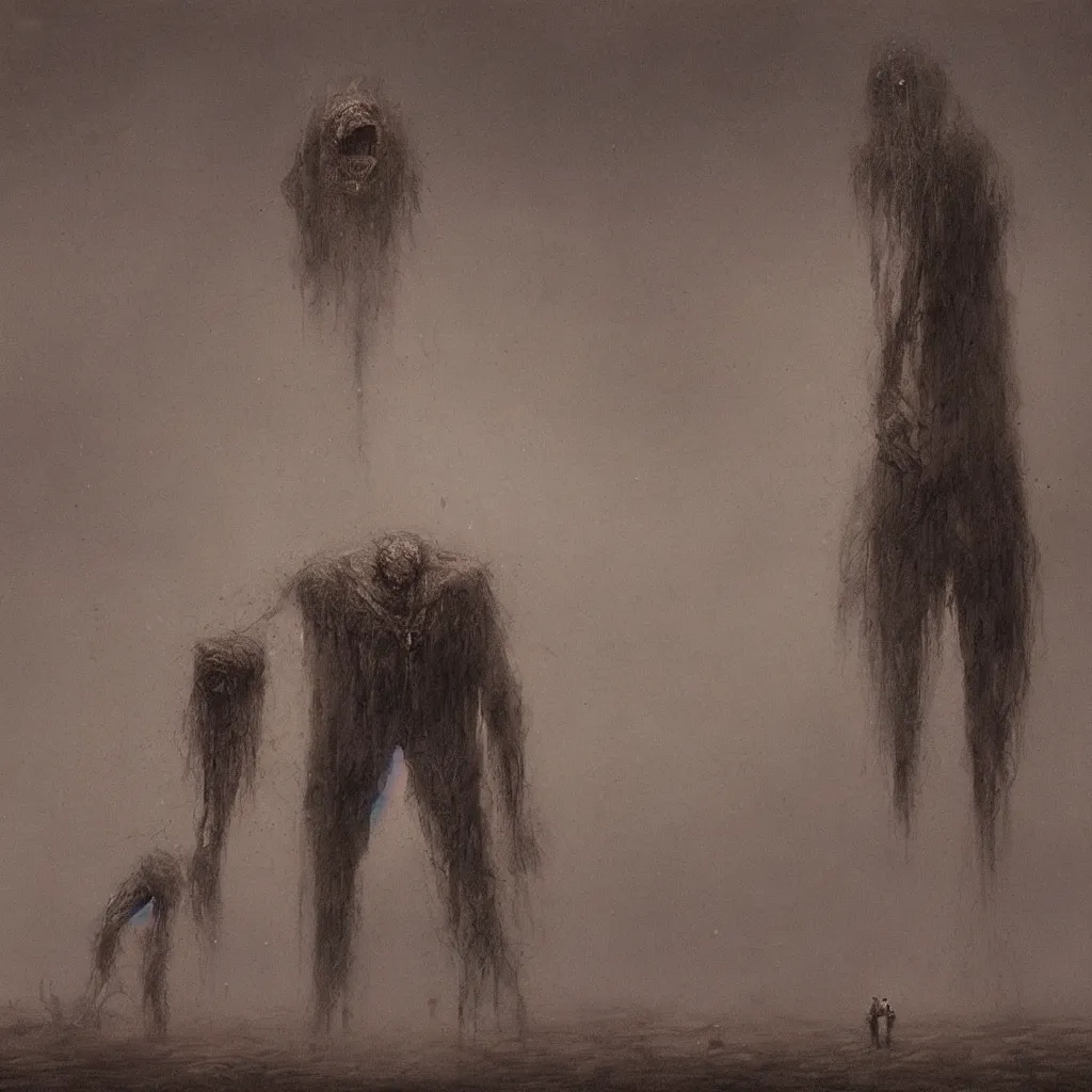 Prompt: absolute hatred, in the style of zdislaw beksinski
