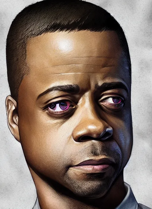 Prompt: dule hill portrait, as burton guster, art by artgerm, wlop, loish, ilya kuvshinov, 8 k realistic, hyperdetailed, beautiful lighting, detailed background, depth of field, symmetrical face, frostbite 3 engine, cryengine,