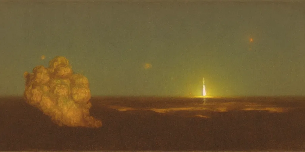 Image similar to \'The detonation of an atomic bomb from two miles away\' by Carl Gustav Carus