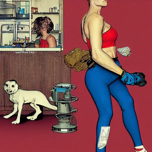 Image similar to Dupli-Kate from Invincible by Norman Rockwell.