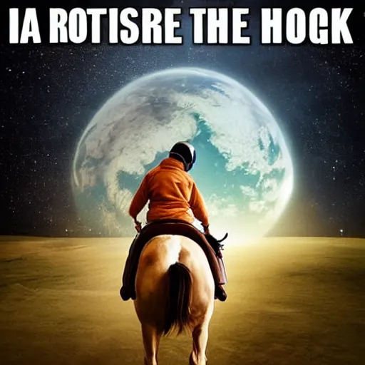 Prompt: a horse riding an astronaut, the astronaut is on all fours, the horse is on the astronaut\'s back