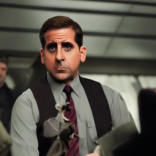 Prompt: michael scott played by steve carrell from the office in star wars force awakens,