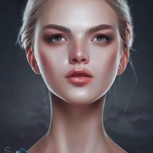 Image similar to a painting of a woman in a white shirt, a character portrait by Artgerm, cg society contest winner, fantasy art, reimagined by industrial light and magic, poster art, concert poster