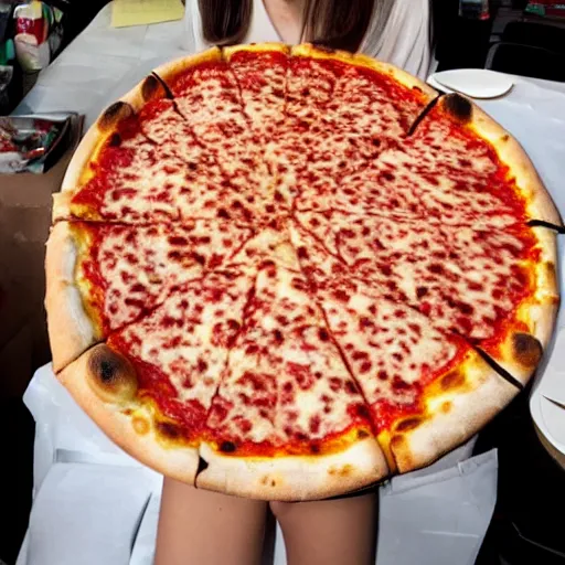 Image similar to anime girl with a pizza